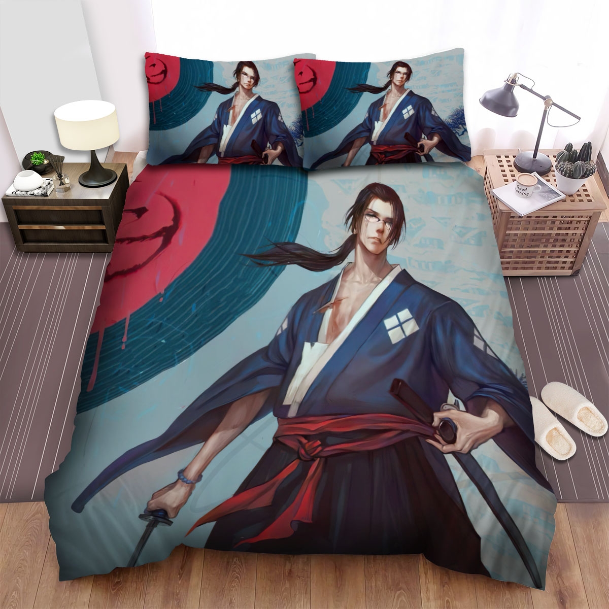 Samurai Champloo Character Jin Art Bed Sheets Spread Duvet Cover Bedding Set - Unique Anime Apparel for Fans