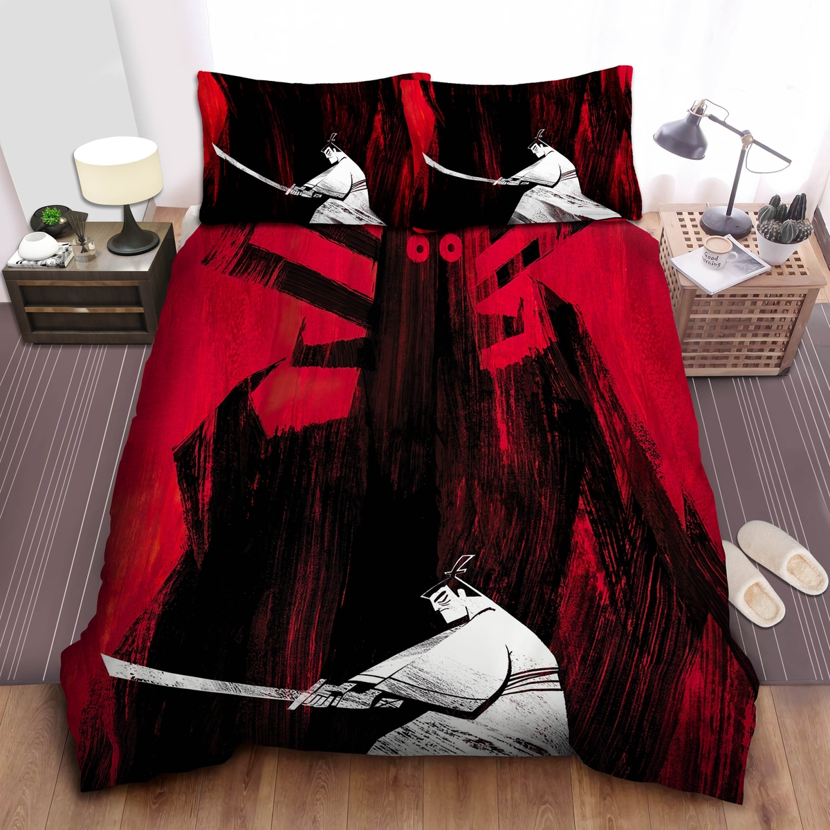 Samurai Jack Tales Of The Wandering Warrior Bed Sheet Spread Duvet Cover Bedding Set - Unique Anime Apparel for Fans