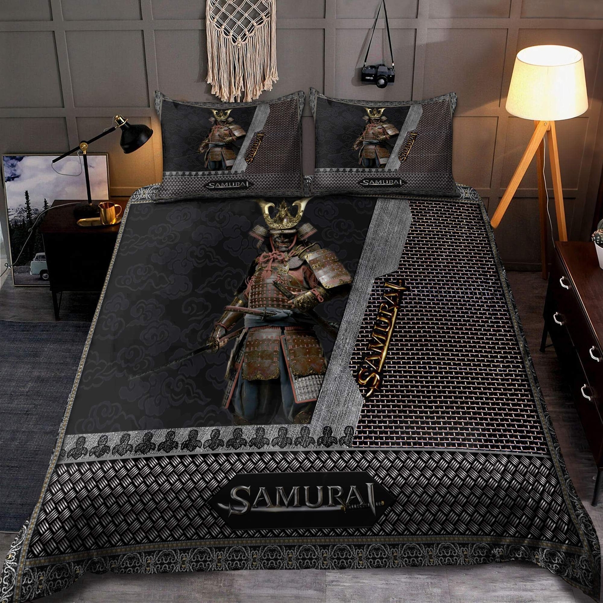 Samurai Warrior Bed Sheets Spread Duvet Cover Bedding Set - Unique Anime Apparel for Fans