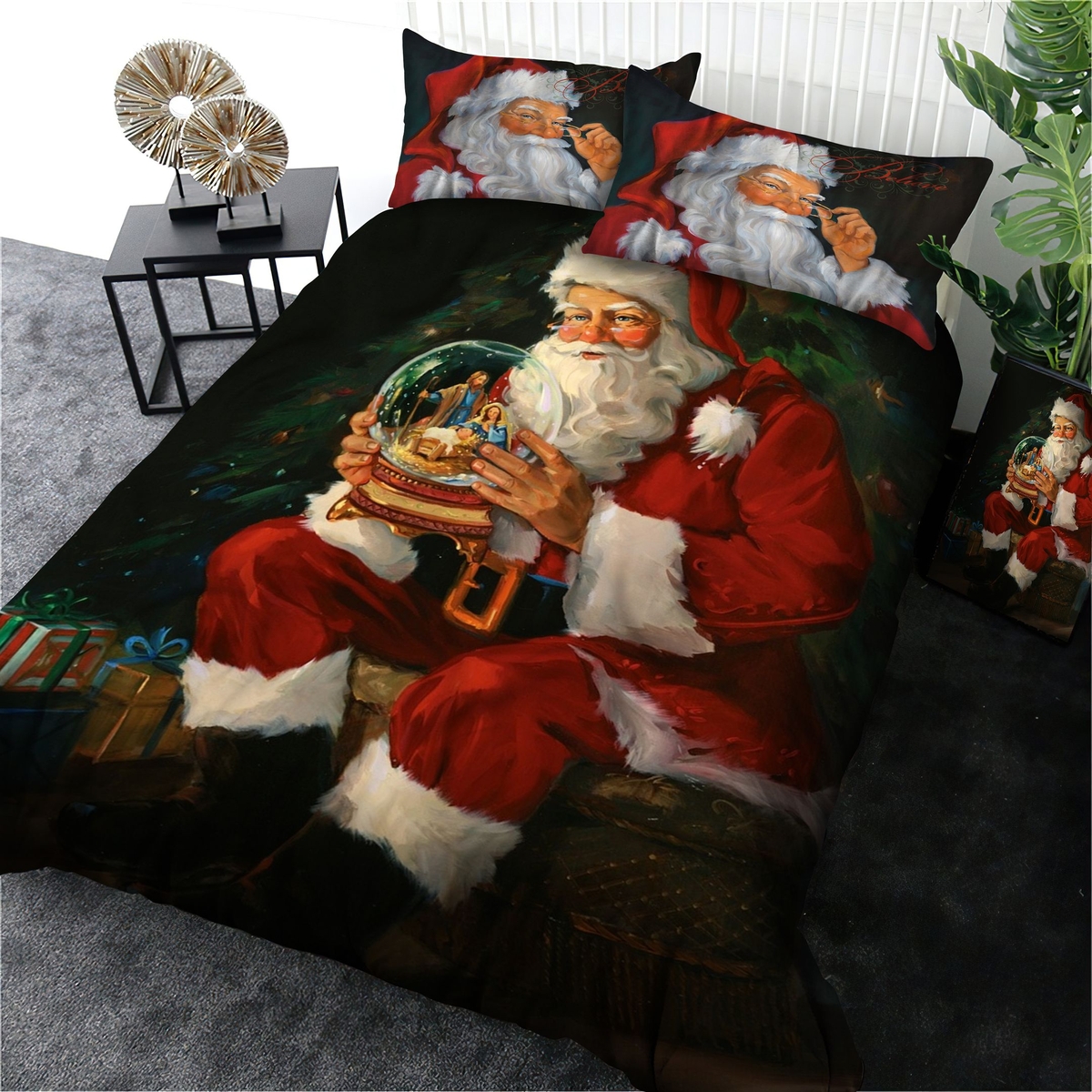 Santa Clause Merry Christmas Bedding Set Bed Sheets Spread Duvet Cover Bedding Set - Unique Anime Apparel for Fans