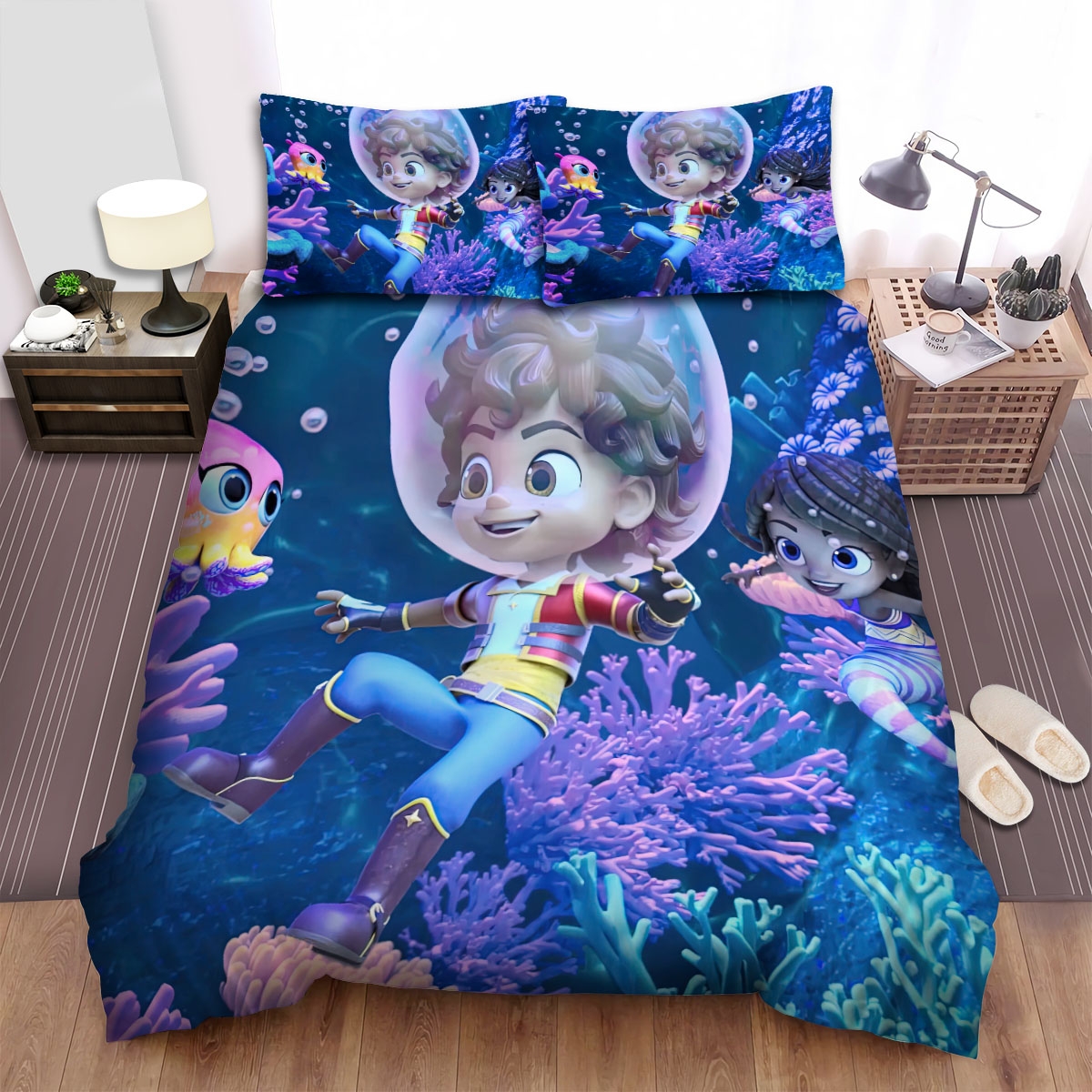 Santiago Of The Seas & Lorelai Diving Bed Sheets Spread Duvet Cover Bedding Set - Unique Anime Apparel for Fans