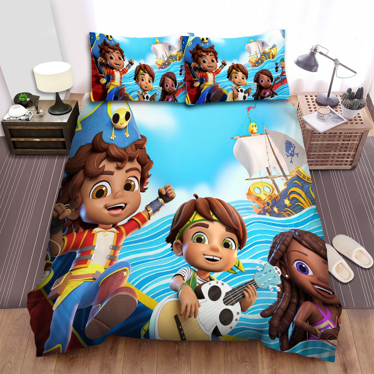 Santiago Of The Seas Original Poster Bed Sheets Spread Duvet Cover Bedding Set - Unique Anime Apparel for Fans