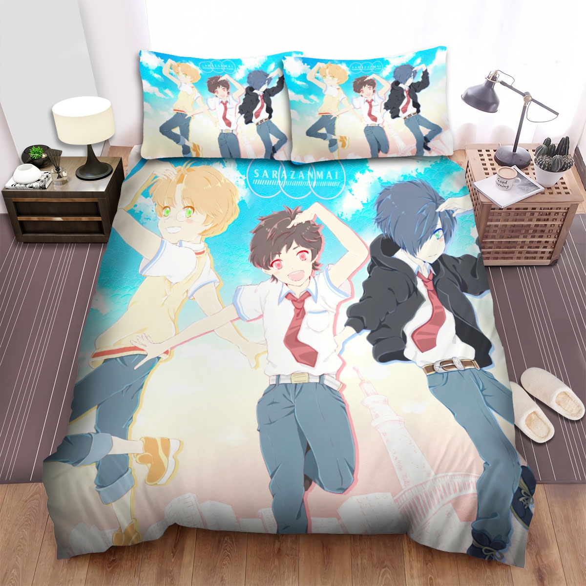 Sarazanmai Kazuki Toi And Enta Digital Artwork Bed Sheets Spread Duvet Cover Bedding Set - Unique Anime Apparel for Fans