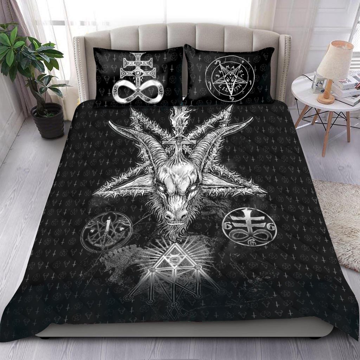 Satanic Quilt Bedding Set - Unique Anime Apparel for Fans