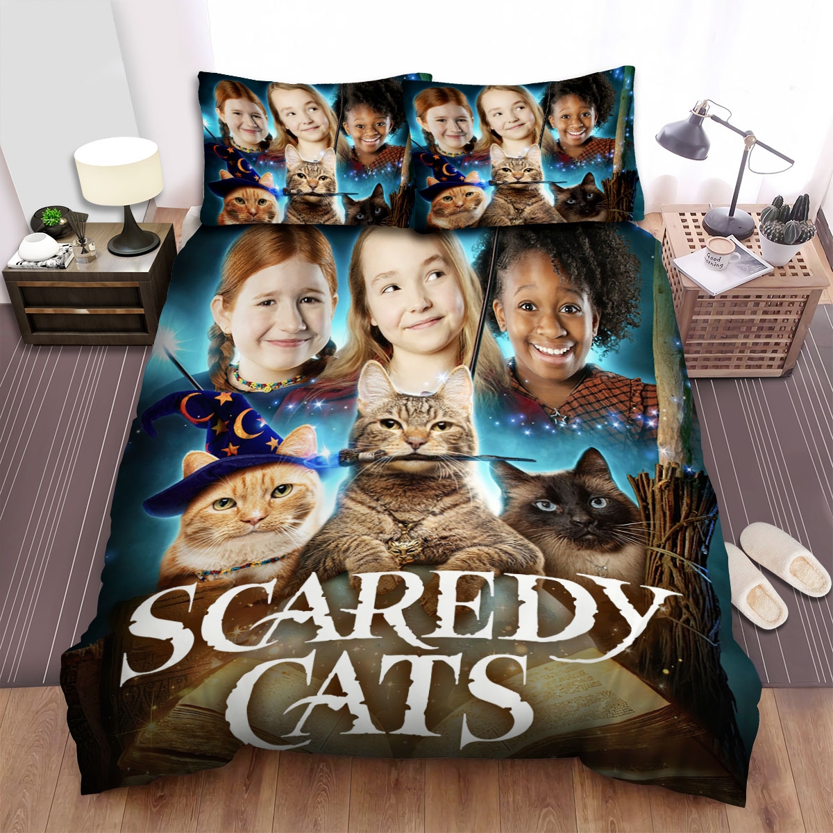 Scaredy Cats (2021) Movie Poster Bed Sheets Spread Duvet Cover Bedding Set - Unique Anime Apparel for Fans