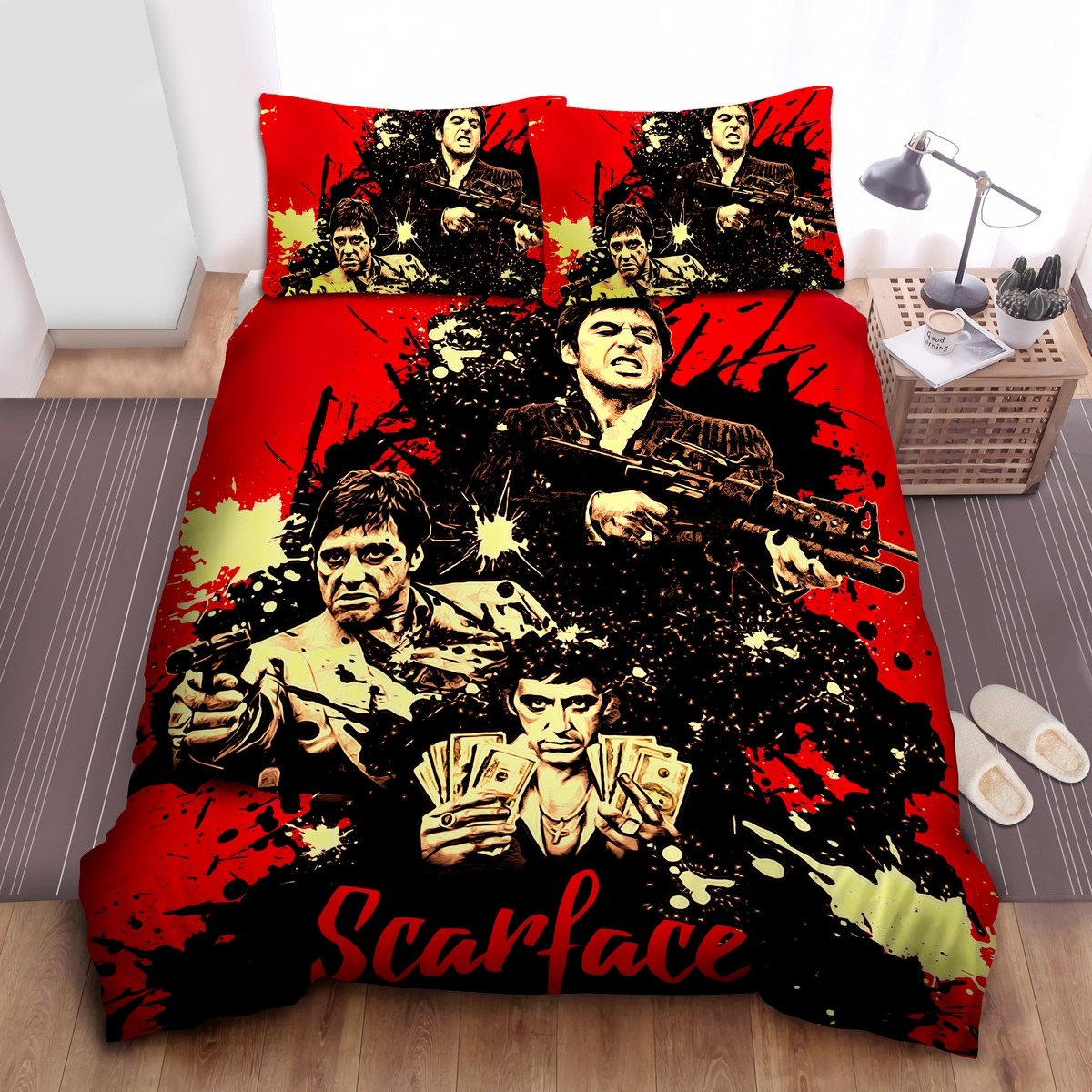 Scarface Tony Montana In Alternative Movie Poster Duvet Cover Bedding Set - Unique Anime Apparel for Fans