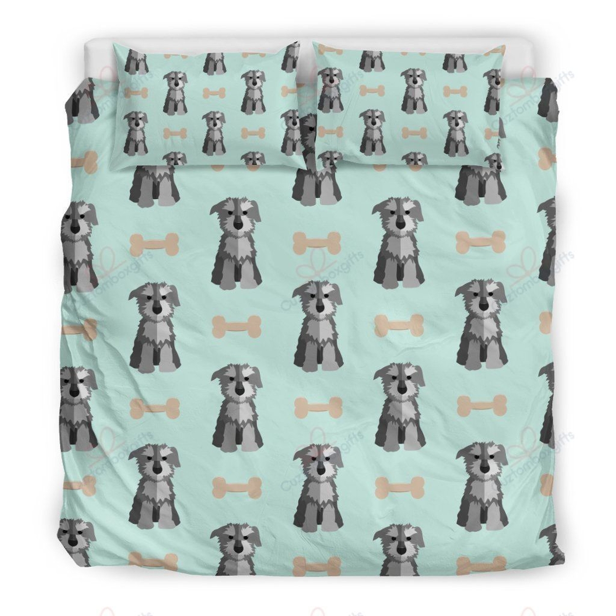 Schnauzer Dog Bed Sheets Spread Duvet Cover Bedding Set - Unique Anime Apparel for Fans