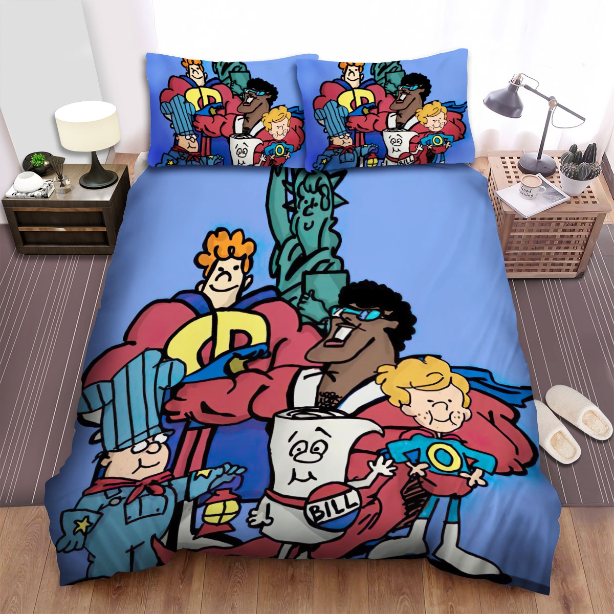 Schoolhouse Rock! Characters Bed Sheets Spread Duvet Cover Bedding Set - Unique Anime Apparel for Fans