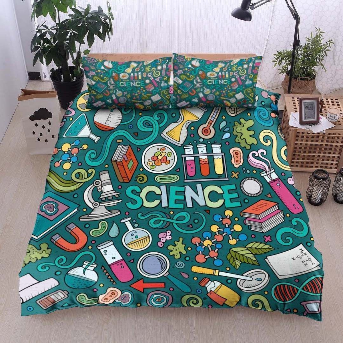 Science Equipment Bed Sheets Spread Duvet Cover Bedding Set - Unique Anime Apparel for Fans