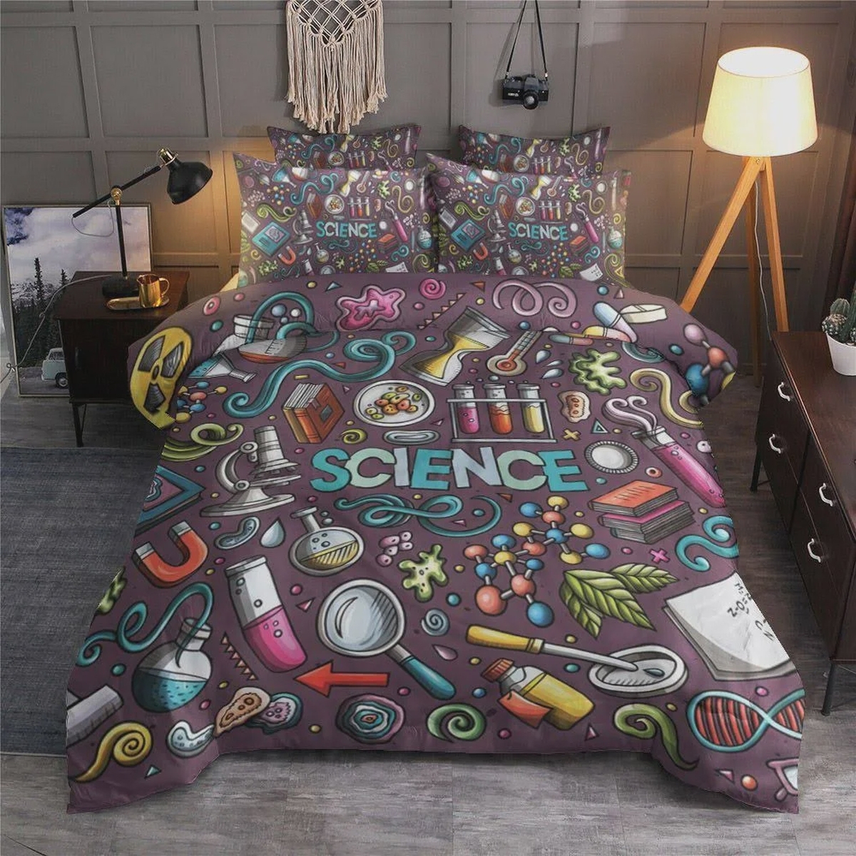 Science Lover Bed Sheets Spread Duvet Cover Bedding Set - Unique Anime Apparel for Fans