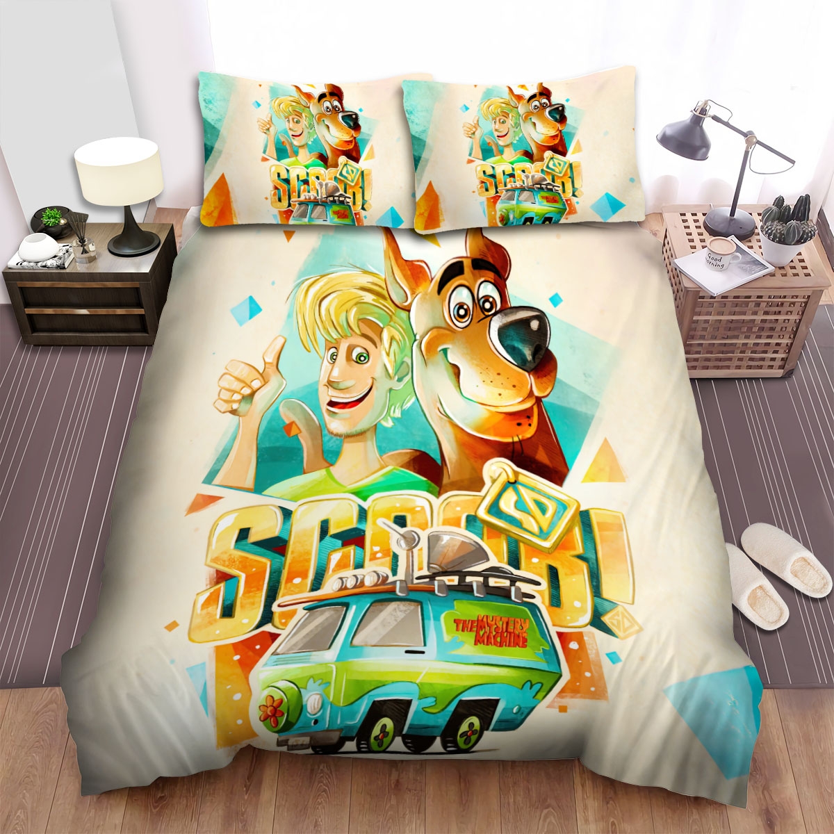 Scoob! The Mystery Machine Bed Sheets Spread Duvet Cover Bedding Set - Unique Anime Apparel for Fans