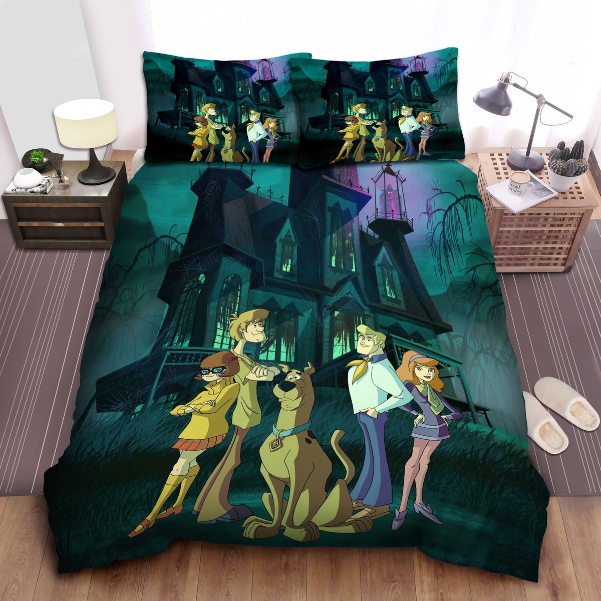 Scooby Doo Movies Outside The Villa Bed Sheets Spread Duvet Cover Bedding Settomb - Unique Anime Apparel for Fans