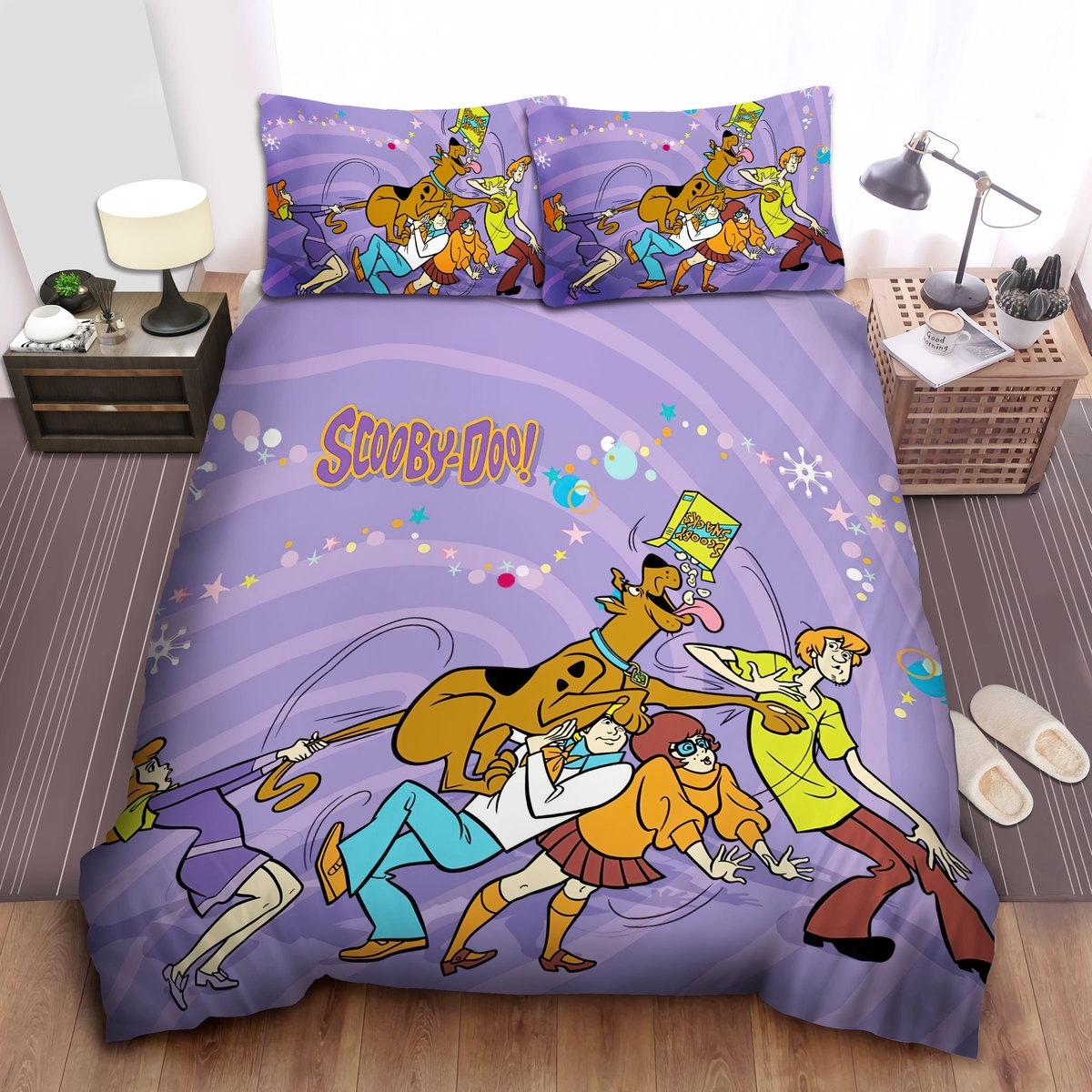 Scooby Doo Movies Scooby Doo Eating Scooby Snacks Bed Sheets Spread Duvet Cover Bedding Set - Unique Anime Apparel for Fans