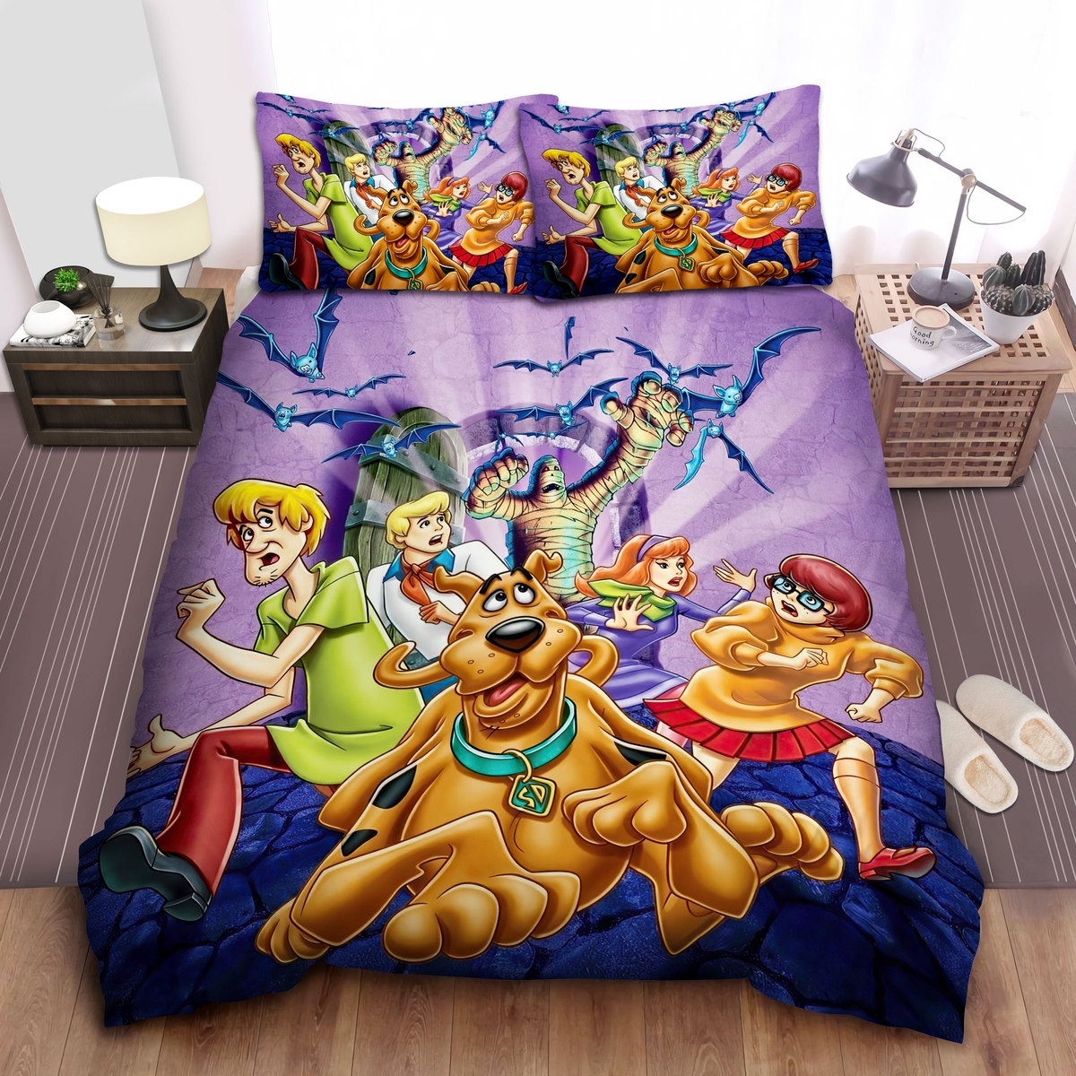 Scooby Doo Movies The Mummy And Bats Bed Sheets Spread Duvet Cover Bedding Set - Unique Anime Apparel for Fans