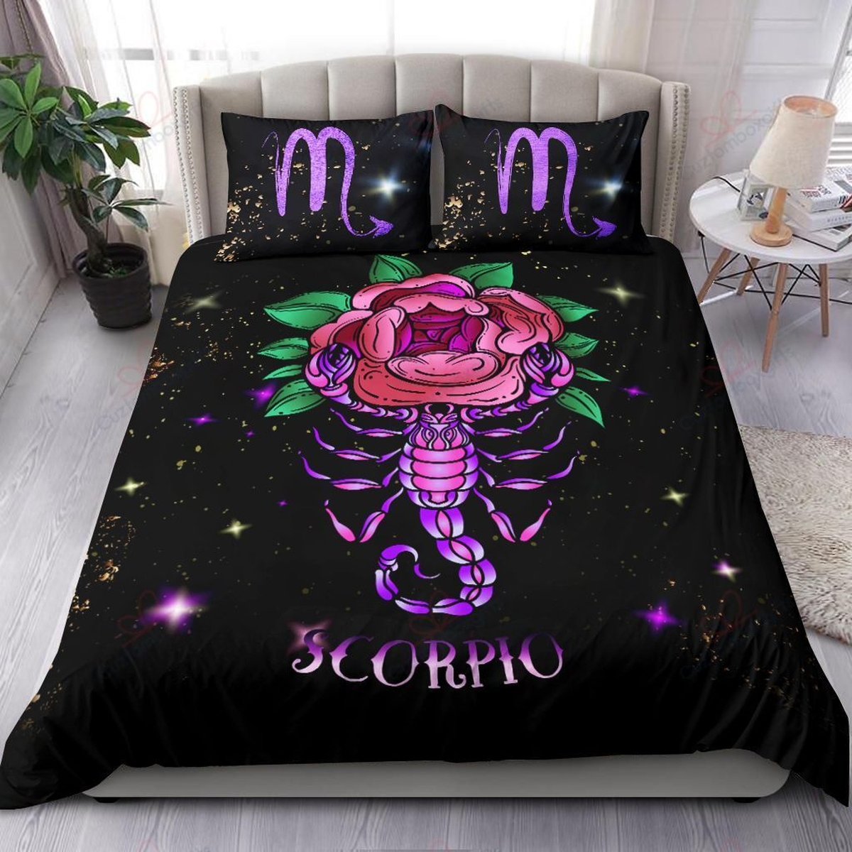 Scorpio Zodiac Mystery Bed Sheets Spread Duvet Cover Bedding Set - Unique Anime Apparel for Fans