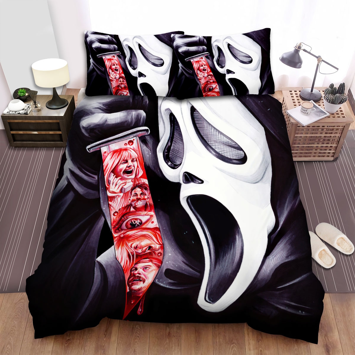 Scream Threaten Bed Sheets Spread Duvet Cover Bedding Set - Unique Anime Apparel for Fans