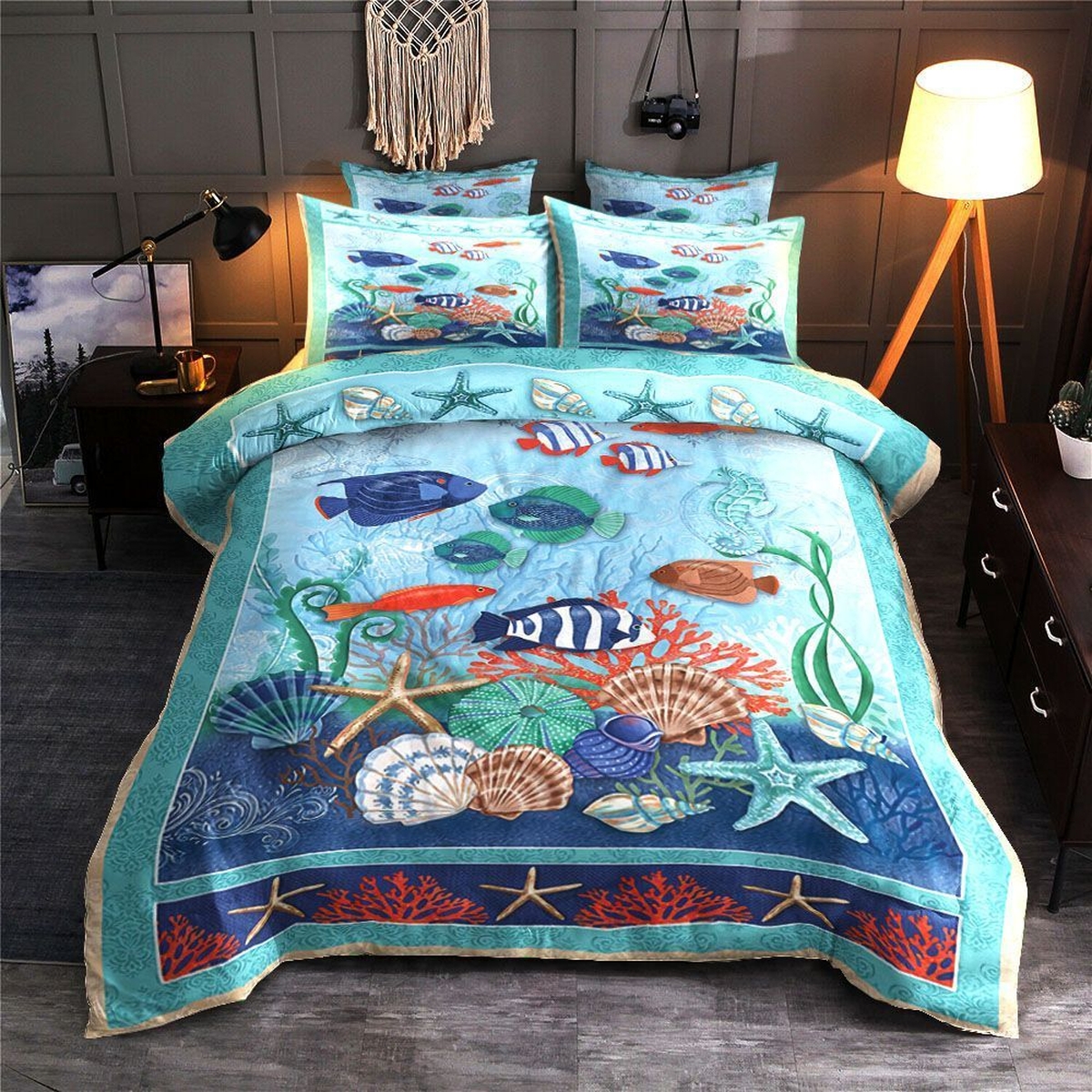 Sea Animal Life Bed Sheets Spread Duvet Cover Bedding Set - Unique Anime Apparel for Fans
