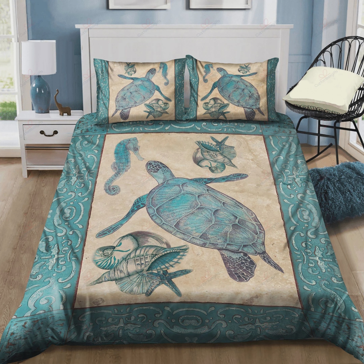 Sea Animal Turtle Bed Sheets Spread Duvet Cover Bedding Set - Unique Anime Apparel for Fans