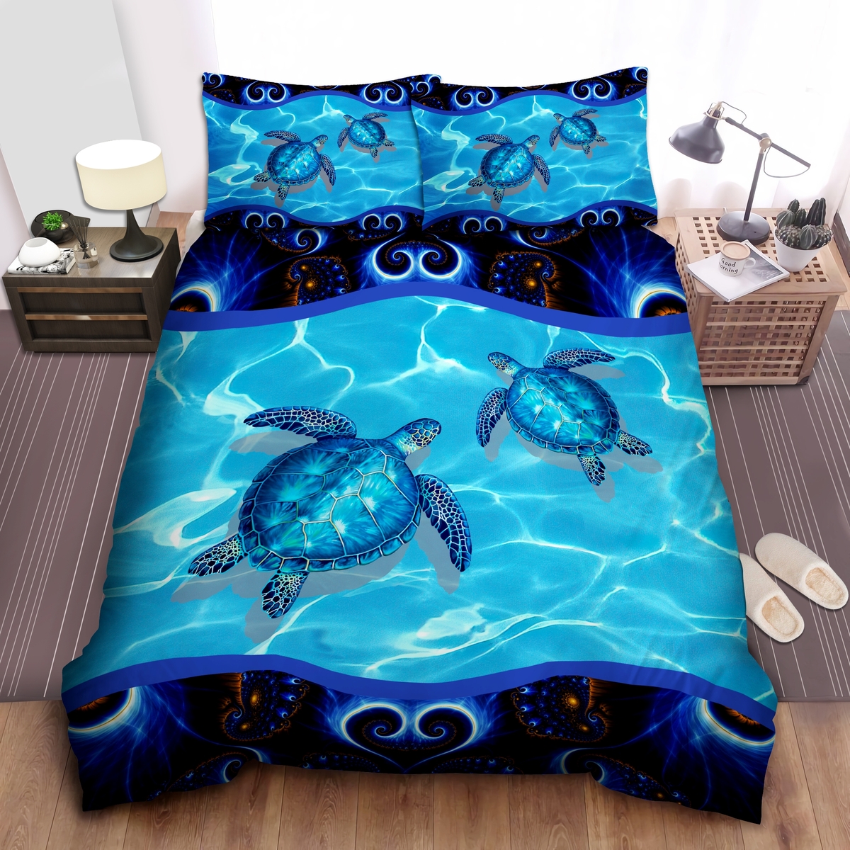 Sea Turtle Couple Bed Sheets Spread Duvet Cover Bedding Set - Unique Anime Apparel for Fans