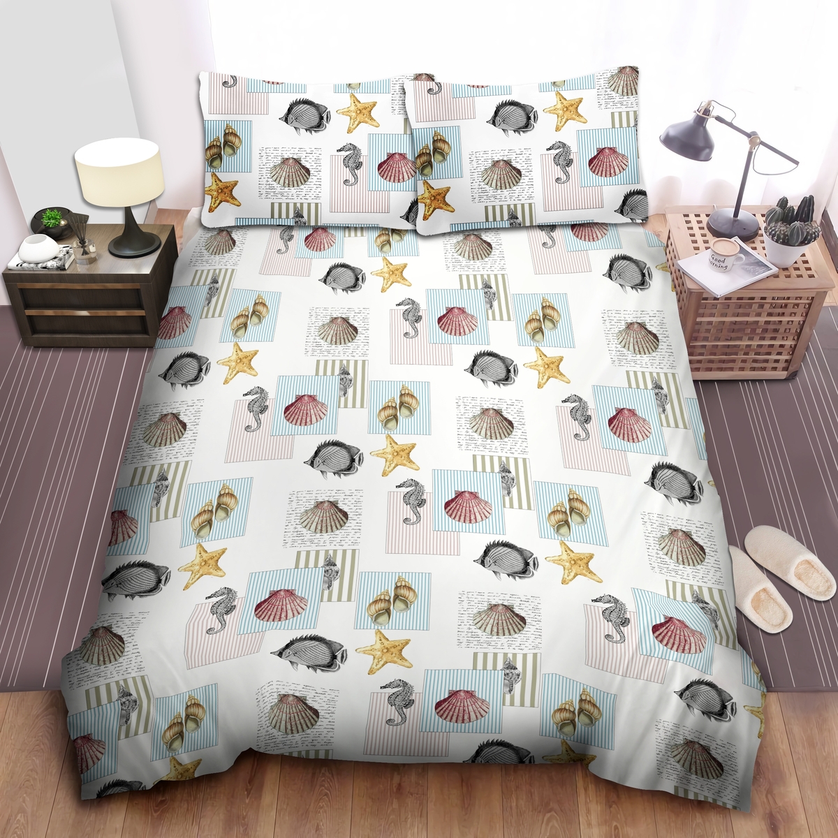 Seashell Bed Sheets Spread Duvet Cover Bedding Set - Unique Anime Apparel for Fans