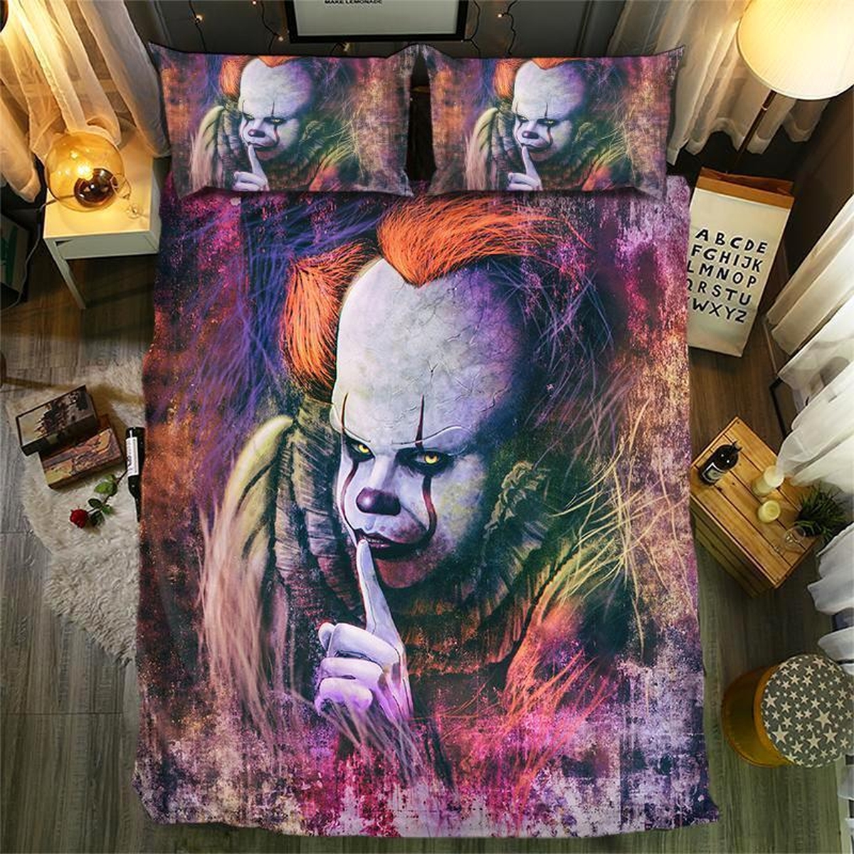 Secret Pennywise Bedding Set (Duvet Cover & Pillow Cases) - Unique Anime Apparel for Fans