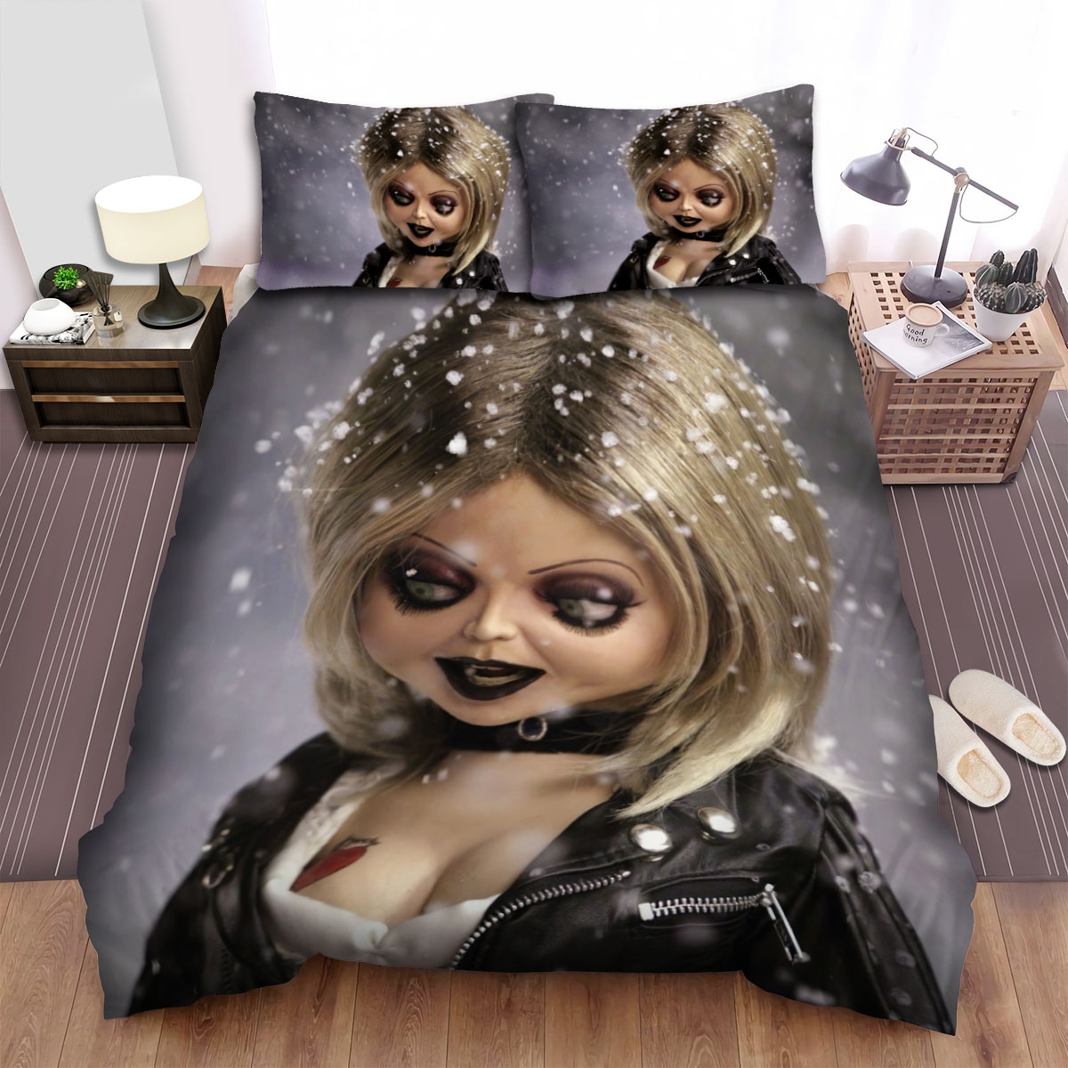 Seed Of Chucky Snowfall Bed Sheets Spread Comforter Duvet Cover Bedding Set - Unique Anime Apparel for Fans