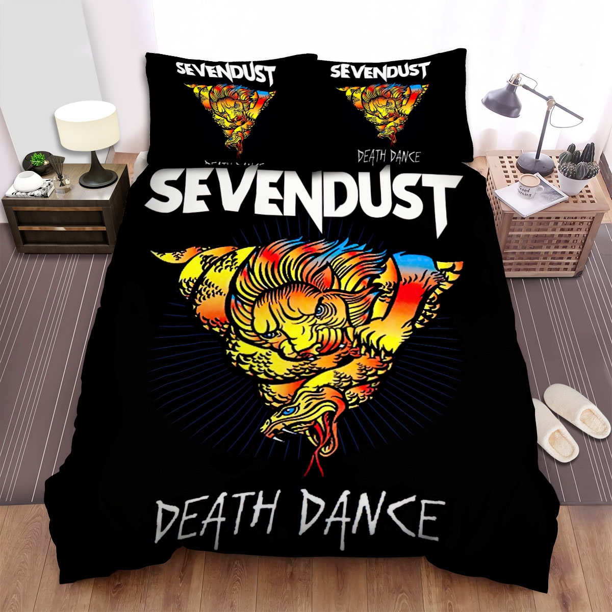 Sevendust Death Dance Bed Sheets Spread Duvet Cover Bedding Set - Unique Anime Apparel for Fans