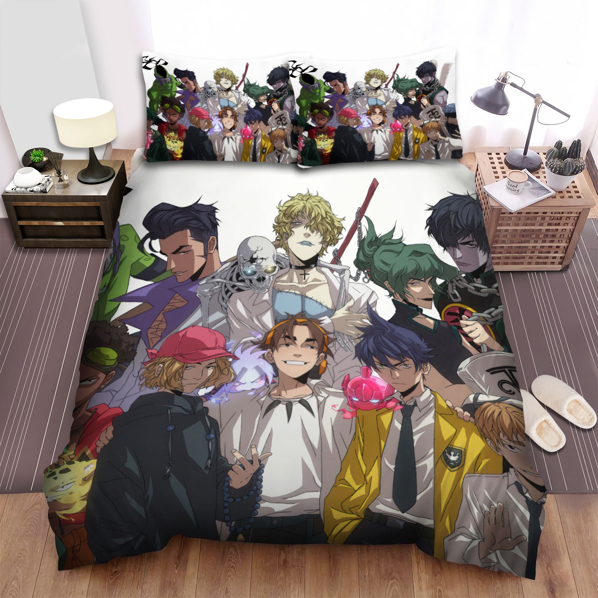 Shaman King Main Characters Grown Up Artwork Bed Sheets Spread Duvet Cover Bedding Set - Unique Anime Apparel for Fans