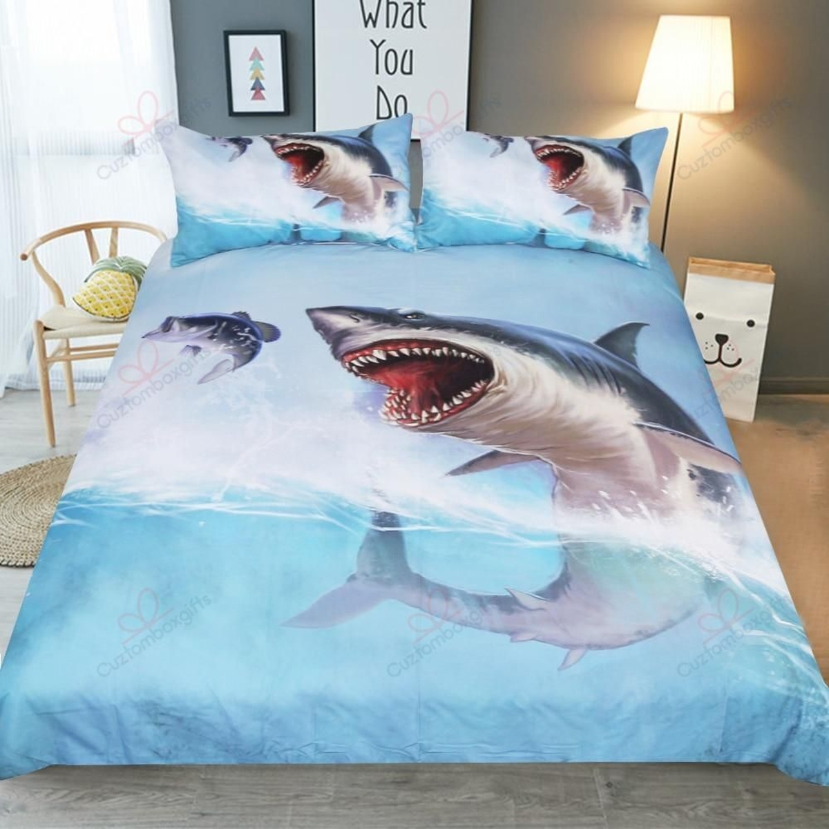 Shark Sea Bedding Set (Duvet Cover & Pillow Cases) - Unique Anime Apparel for Fans