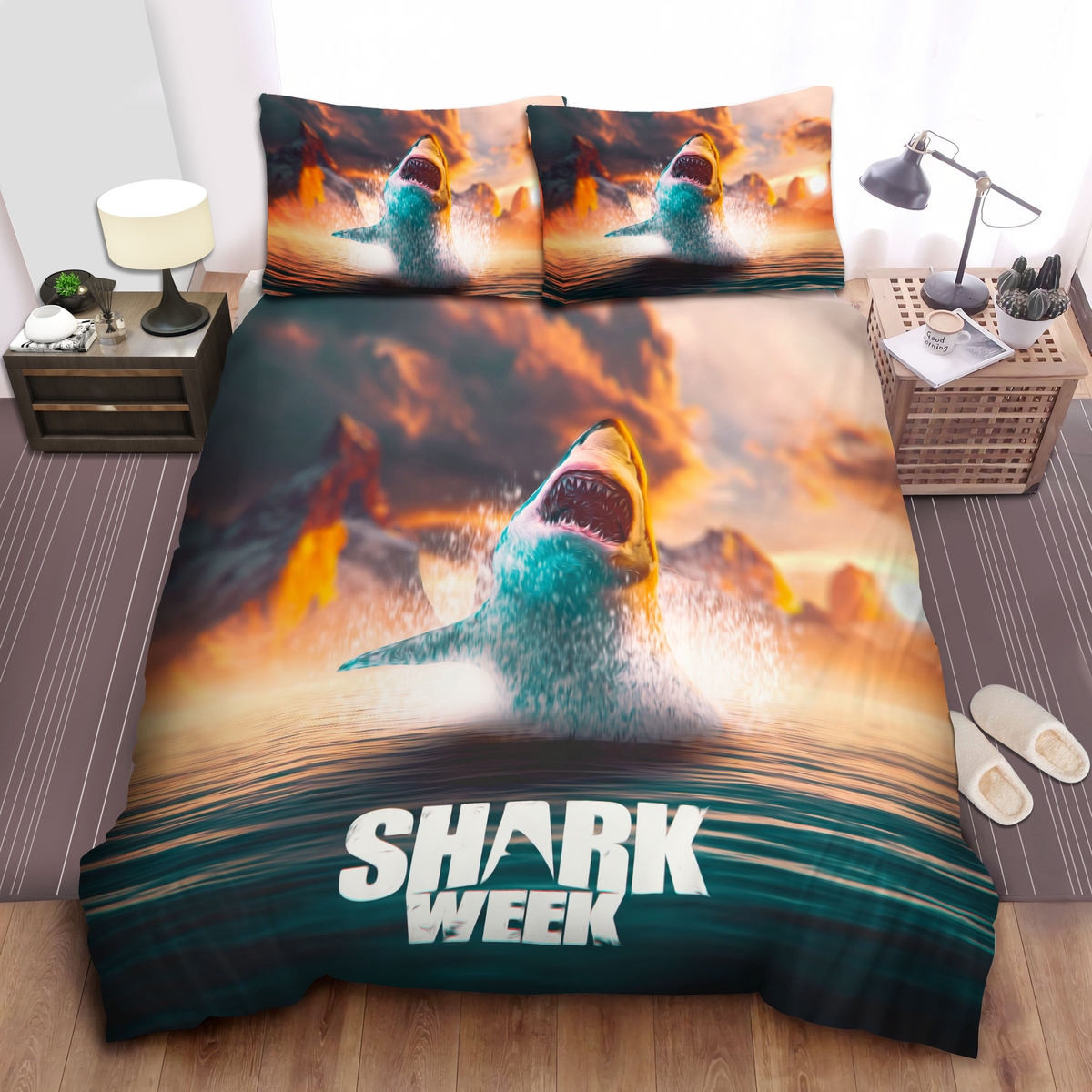Shark Week Bed Sheets Spread Duvet Cover Bedding Set - Unique Anime Apparel for Fans
