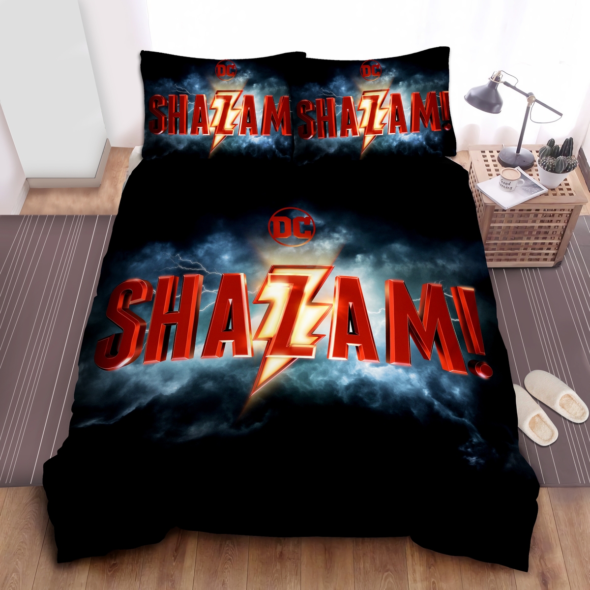 Shazam Logo Bed Sheets Spread Duvet Cover Bedding Set - Unique Anime Apparel for Fans