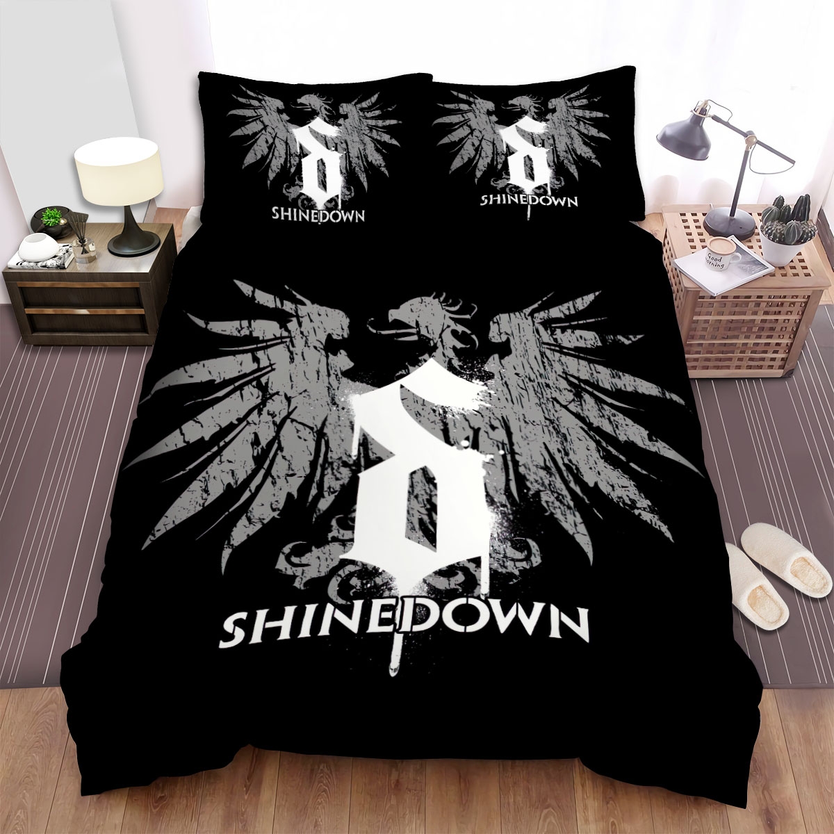Shinedown Photo Logo Bed Sheets Spread Duvet Cover Bedding Set - Unique Anime Apparel for Fans