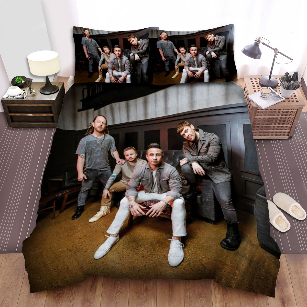 Shinedown Photo Members Bed Sheets Spread Duvet Cover Bedding Set - Unique Anime Apparel for Fans
