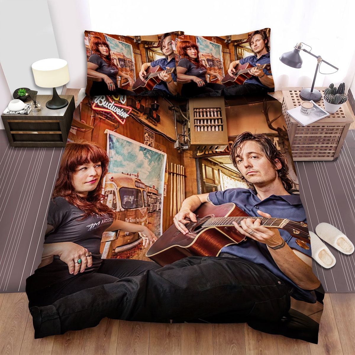 Shovels & Rope Posting Of The Band With The Guitar Bed Sheets Spread Duvet Cover Bedding Set - Unique Anime Apparel for Fans