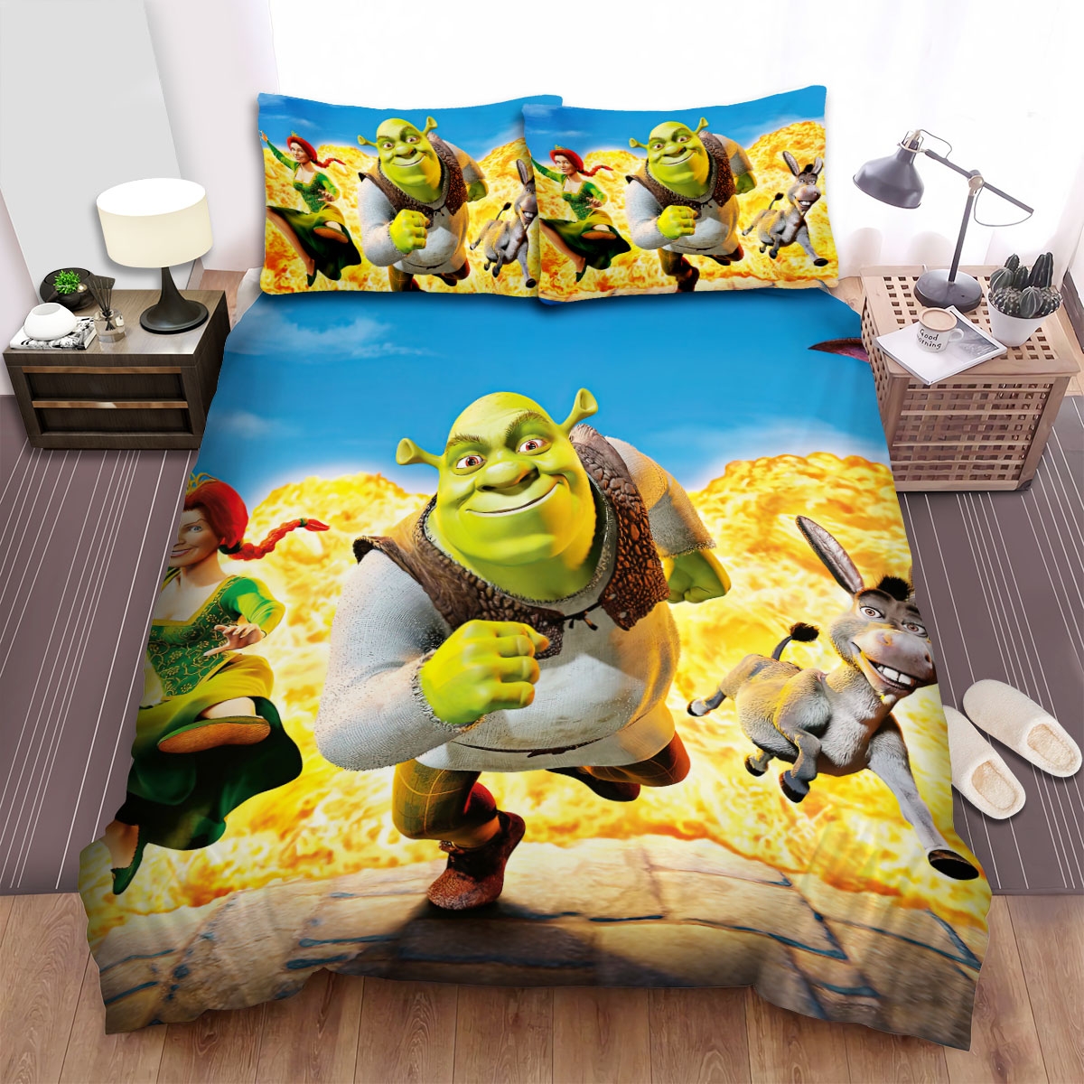 Shrek (2001) Movie Fire-Breathing Dragon Bed Sheets Spread Comforter Duvet Cover Bedding Set - Unique Anime Apparel for Fans