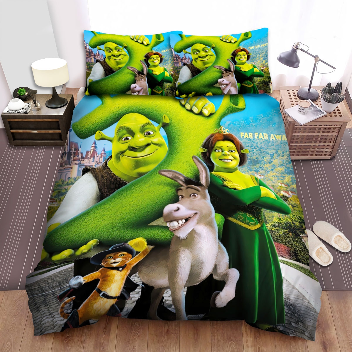 Shrek (2001) Movie Poster Bed Sheets Spread Duvet Cover Bedding Set - Unique Anime Apparel for Fans