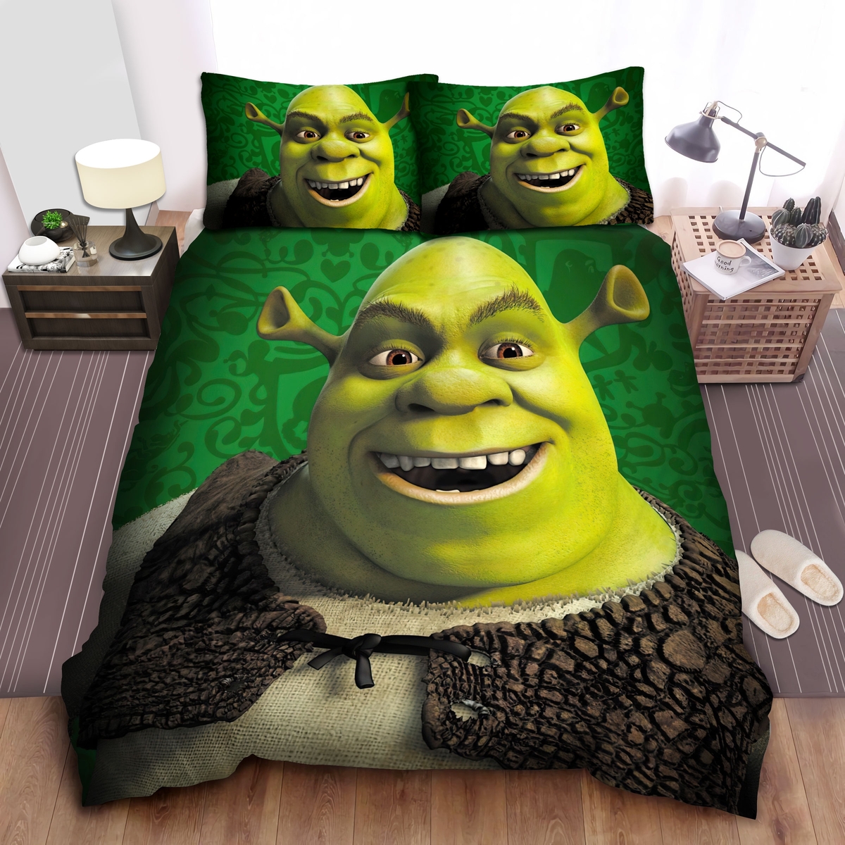 Shrek Laughing Bed Sheets Spread Duvet Cover Bedding Set - Unique Anime Apparel for Fans
