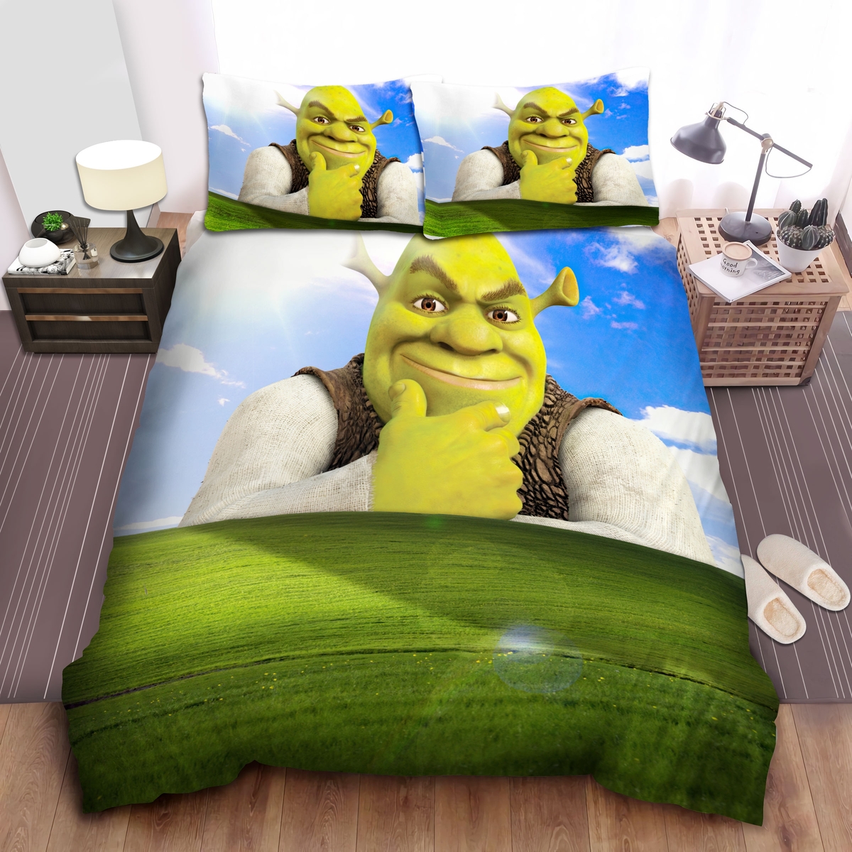 Shrek Ogre Tuscany Grass Bed Sheets Spread Duvet Cover Bedding Set - Unique Anime Apparel for Fans