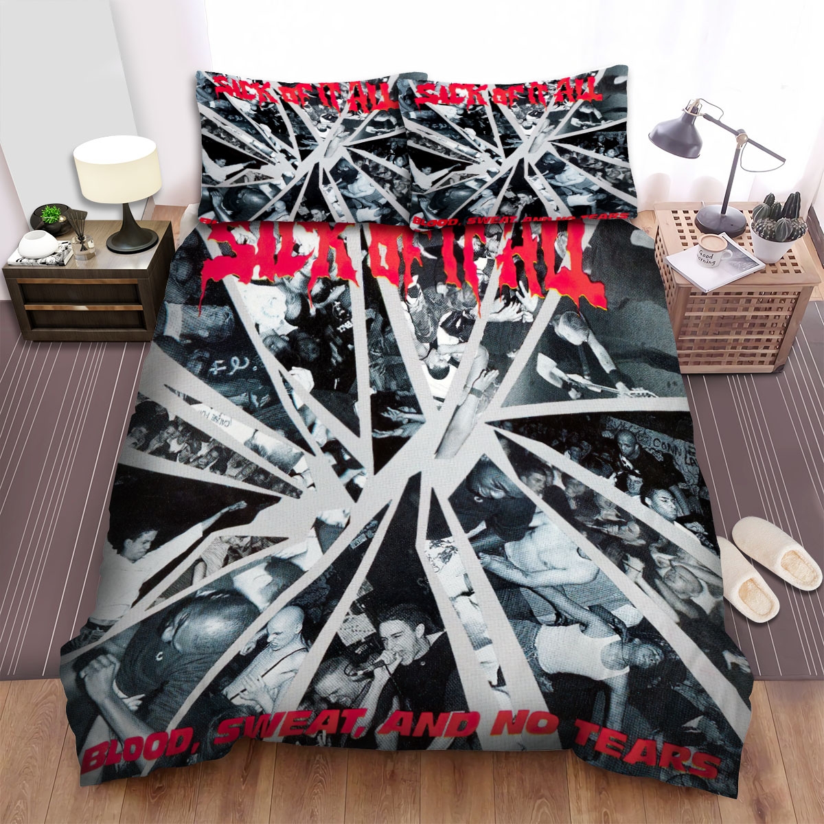 Sick Of It All Blood Sweat & No Tears Bed Sheets Spread Duvet Cover Bedding Set - Unique Anime Apparel for Fans