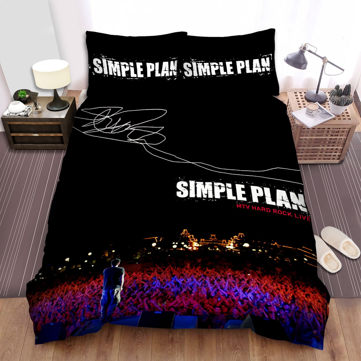 Simple Plan Mtv Hard Rock Life Bed Sheets Spread Duvet Cover Bedding Set - Unique Anime Apparel for Fans