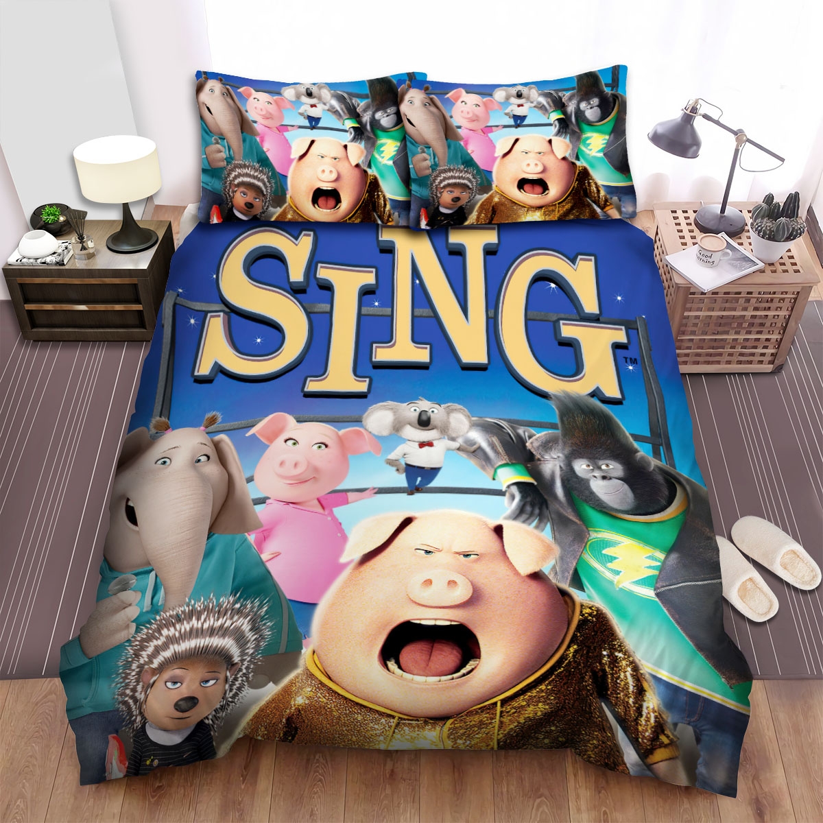 Sing 2 Movie Poster 3 Bed Sheets Spread Duvet Cover Bedding Set - Unique Anime Apparel for Fans