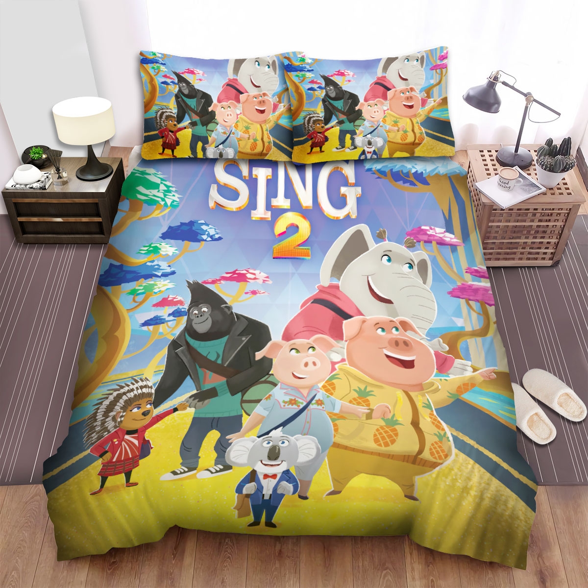 Sing 2 The Big Time Bed Sheets Spread Comforter Duvet Cover Bedding Set - Unique Anime Apparel for Fans