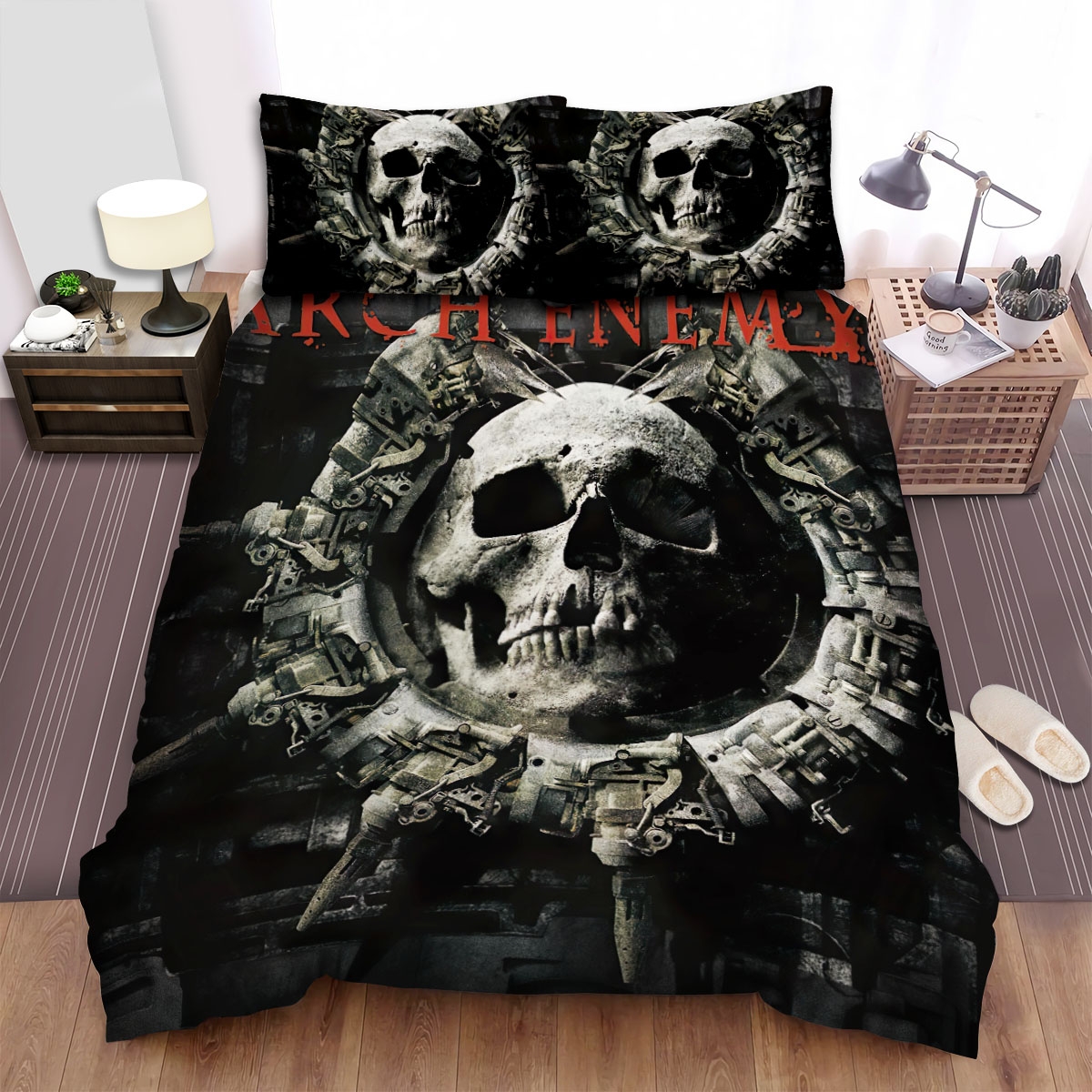 Skull Art Arch Enemy Bed Sheets Spread Comforter Duvet Cover Bedding Set - Unique Anime Apparel for Fans