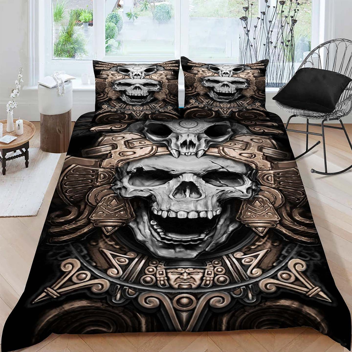 Skull Bed Sheets Spread Duvet Cover Bedding Set - Unique Anime Apparel for Fans