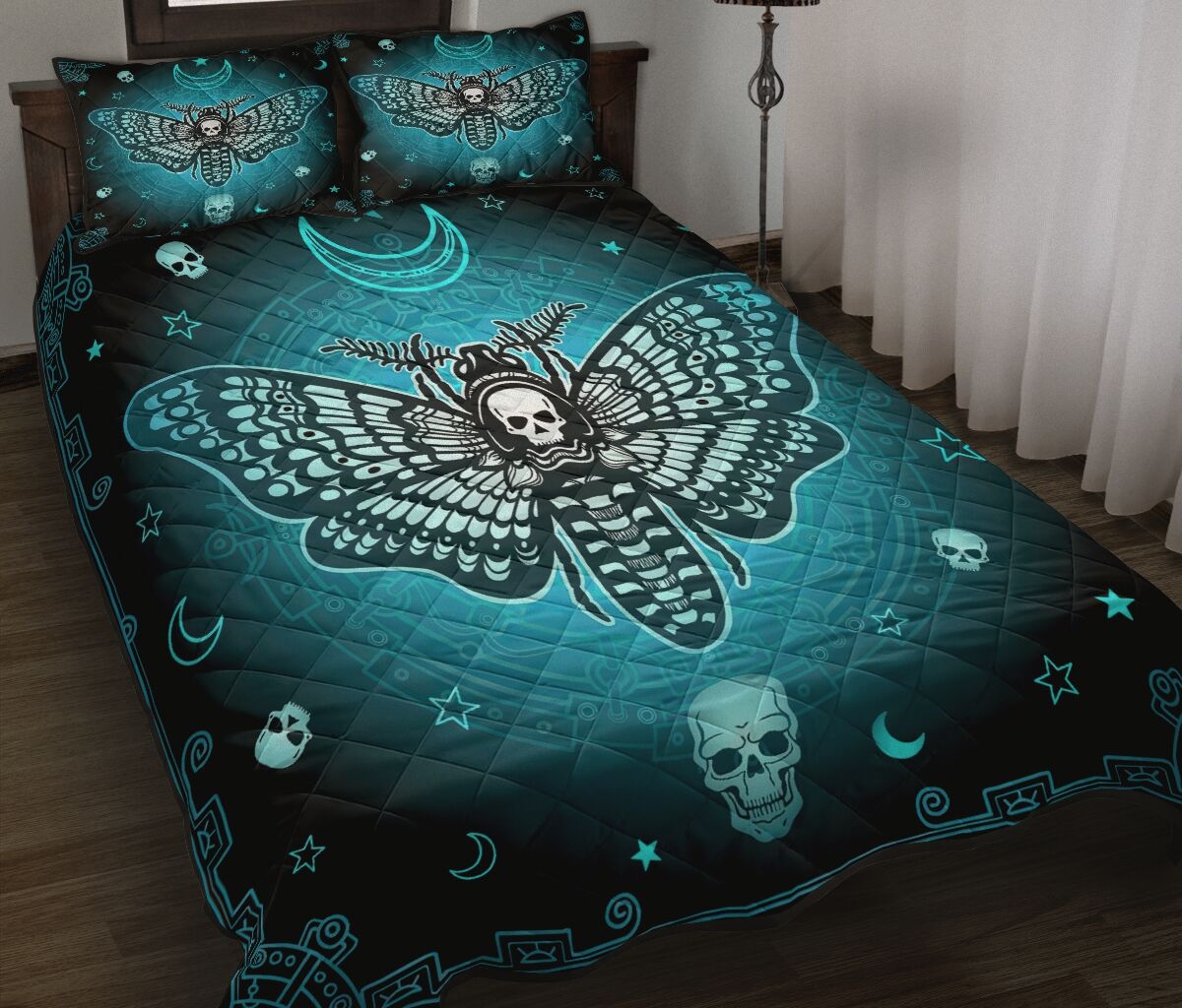 Skull Butterfly Quilt Bedding Set - Unique Anime Apparel for Fans