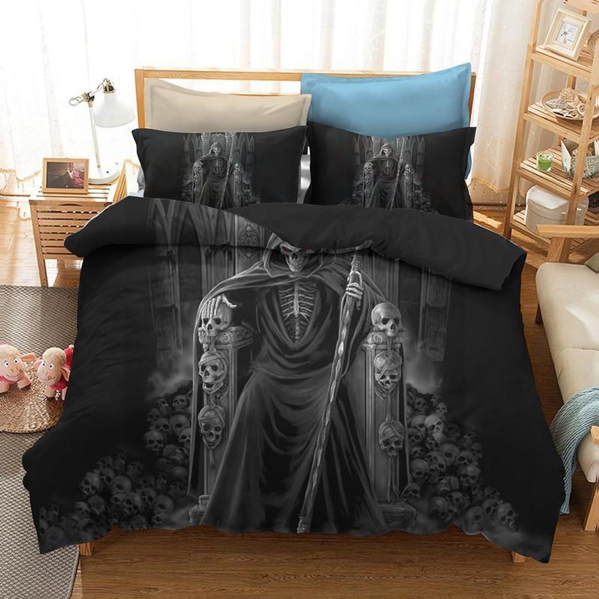 Skull Day Of The Death Bedding Set (Duvet Cover & Pillow Cases) - Unique Anime Apparel for Fans