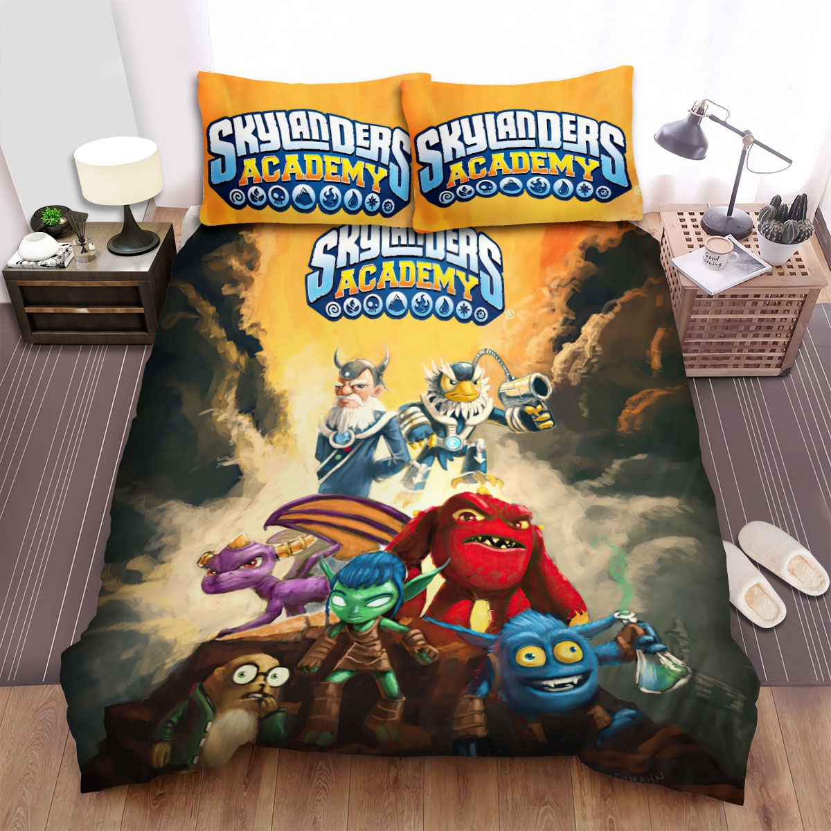 Skylanders Academy Key Art Poster Bed Sheets Spread Duvet Cover Bedding Set - Unique Anime Apparel for Fans