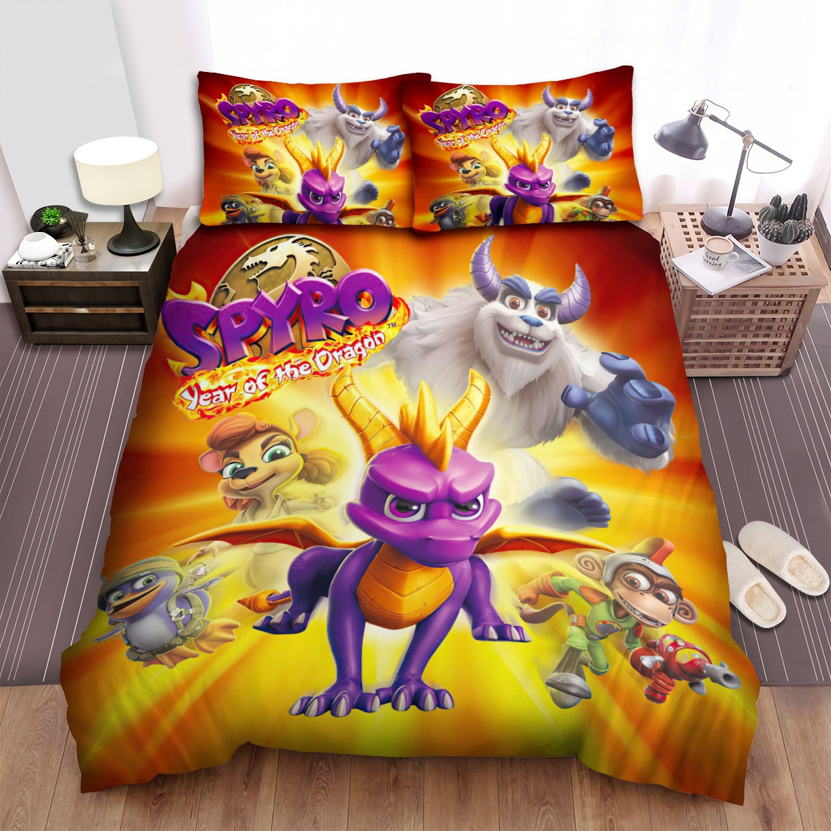 Skylanders Academy Spyro Year Of The Dragon Bed Sheets Spread Duvet Cover Bedding Set - Unique Anime Apparel for Fans