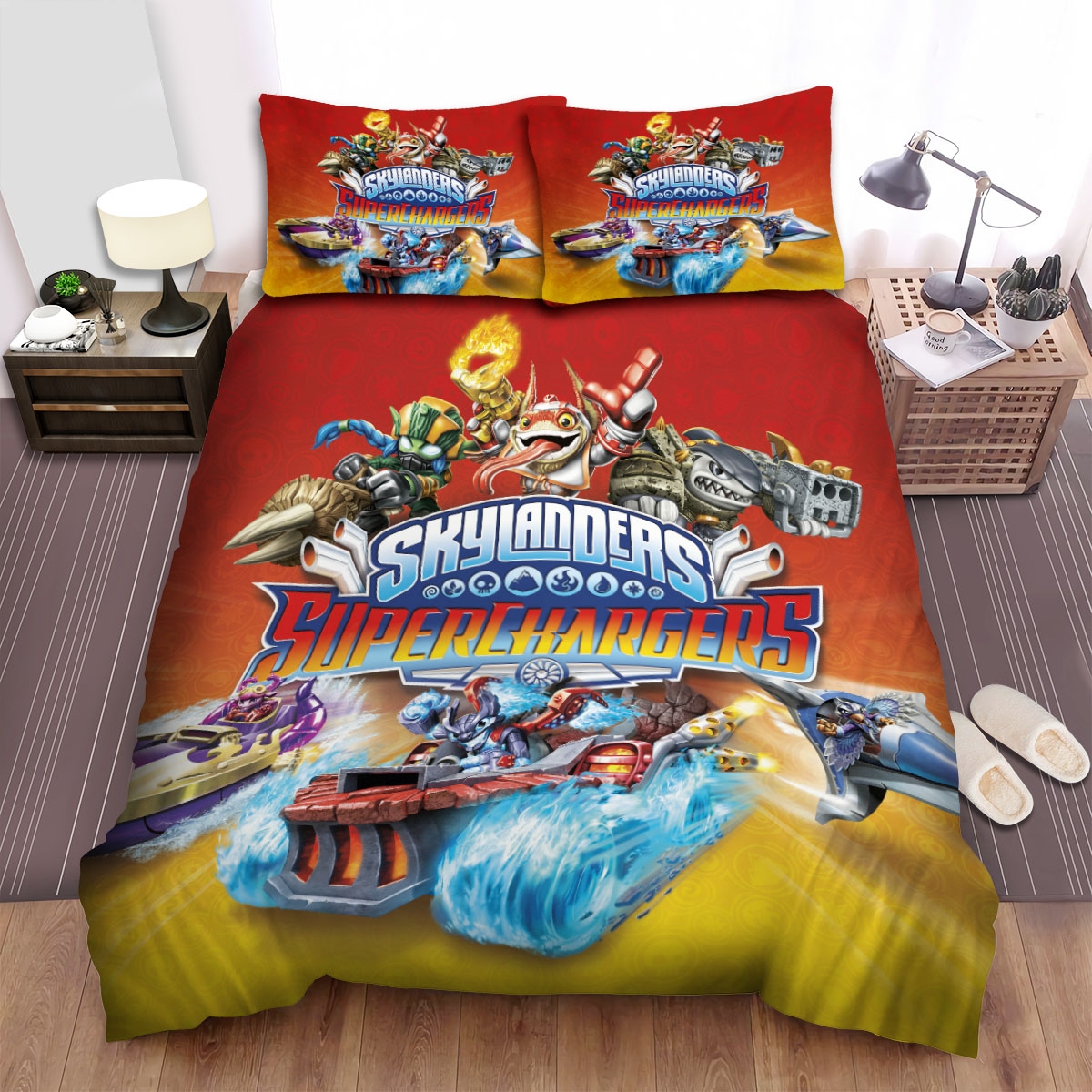 Skylanders Superchargers Poster Bed Sheets Spread Duvet Cover Bedding Set - Unique Anime Apparel for Fans