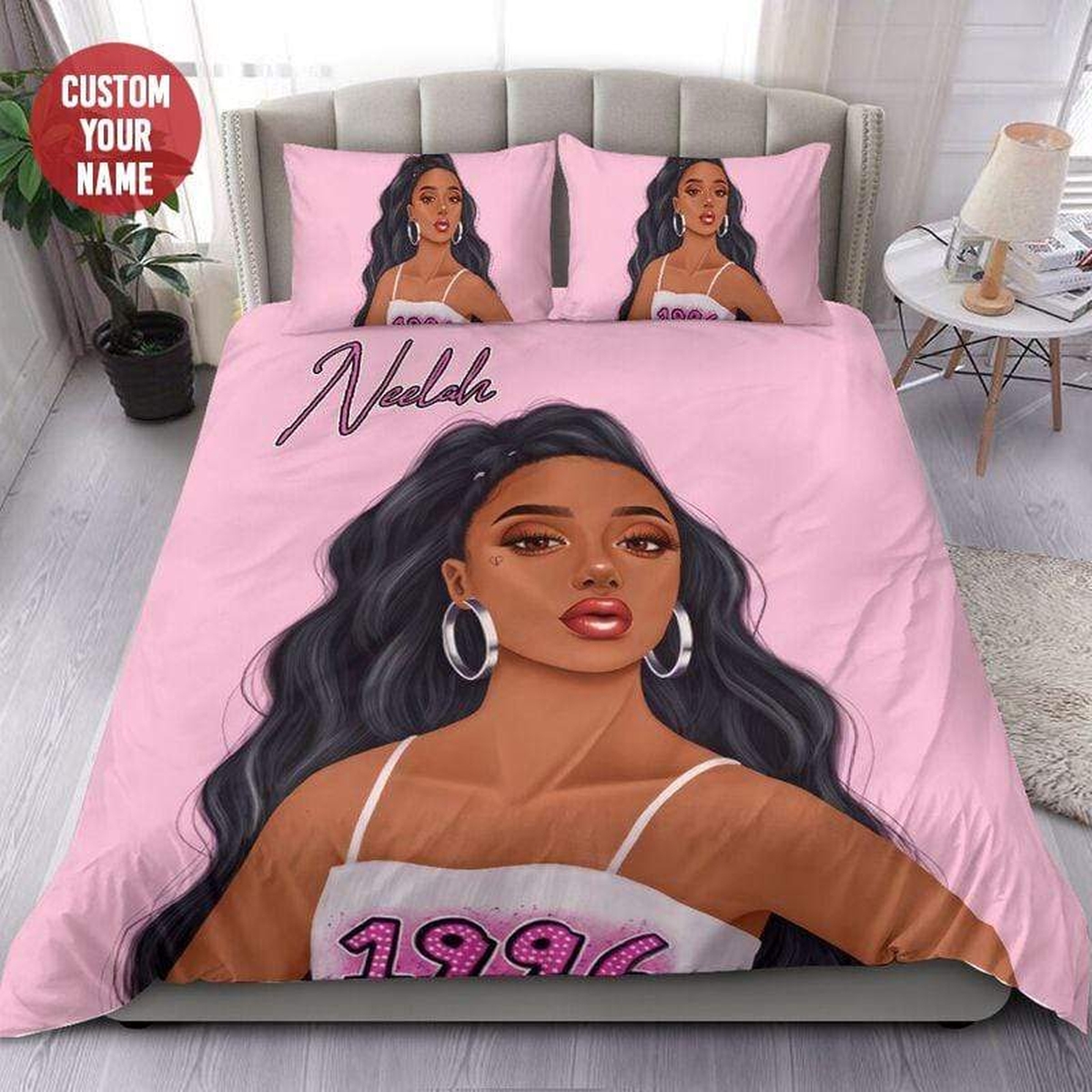 Slay Queen Black Girl Magic Normani Custom Name Duvet Cover Bedding Set - Unique Anime Apparel for Fans